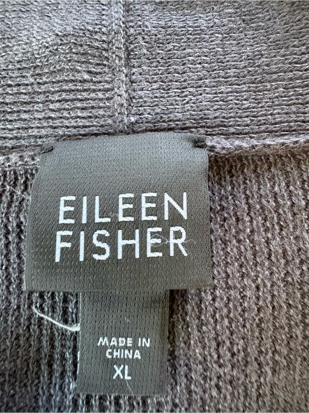 Eileen Fisher Linen Cardigan XL Charcoal Open Cardigan - Picture 7 of 13
